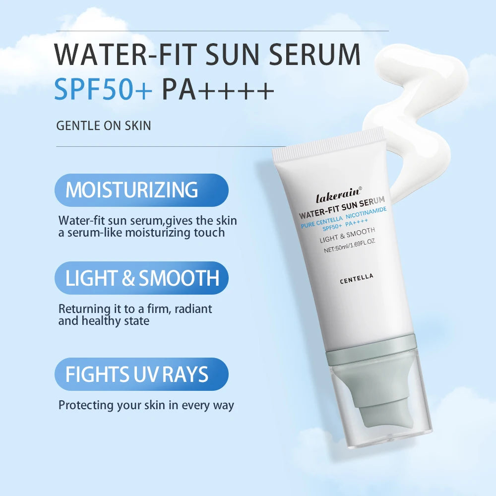 50Ml Centella Facial Sunscreen SPF50+ Essence Hyaluronic Water-Fit Sun Serum Moisturizing Sunblock Anti-Uv Korean Skincare