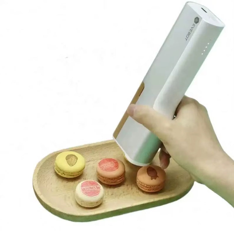 EVEBOT Cake Printing Machine Cake Tools New Cake Lettering Machine Handheld Edible Food Printer Inkjet Selfie Coffee Printer 3D