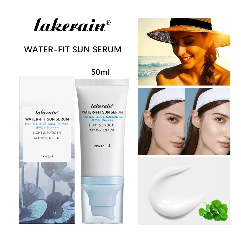 50Ml Centella Facial Sunscreen SPF50+ Essence Hyaluronic Water-Fit Sun Serum Moisturizing Sunblock Anti-Uv Korean Skincare