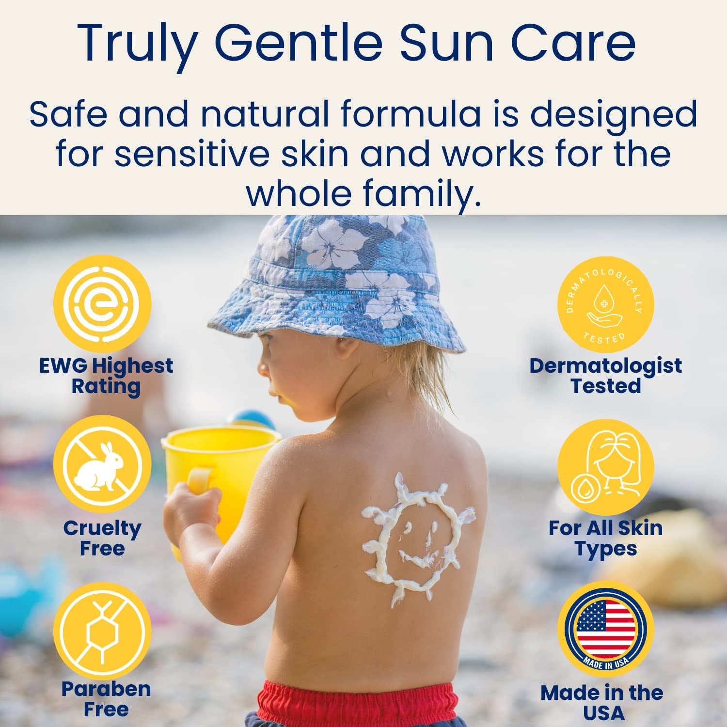 Daily SPF30 Citrus 3.4Oz Natural Ingredients Kids Sunscreen, Reef-Friendly Travel Size Sun Screen, Beach Defense Sunscreen for Kids, Toddlers, Babies & Adults