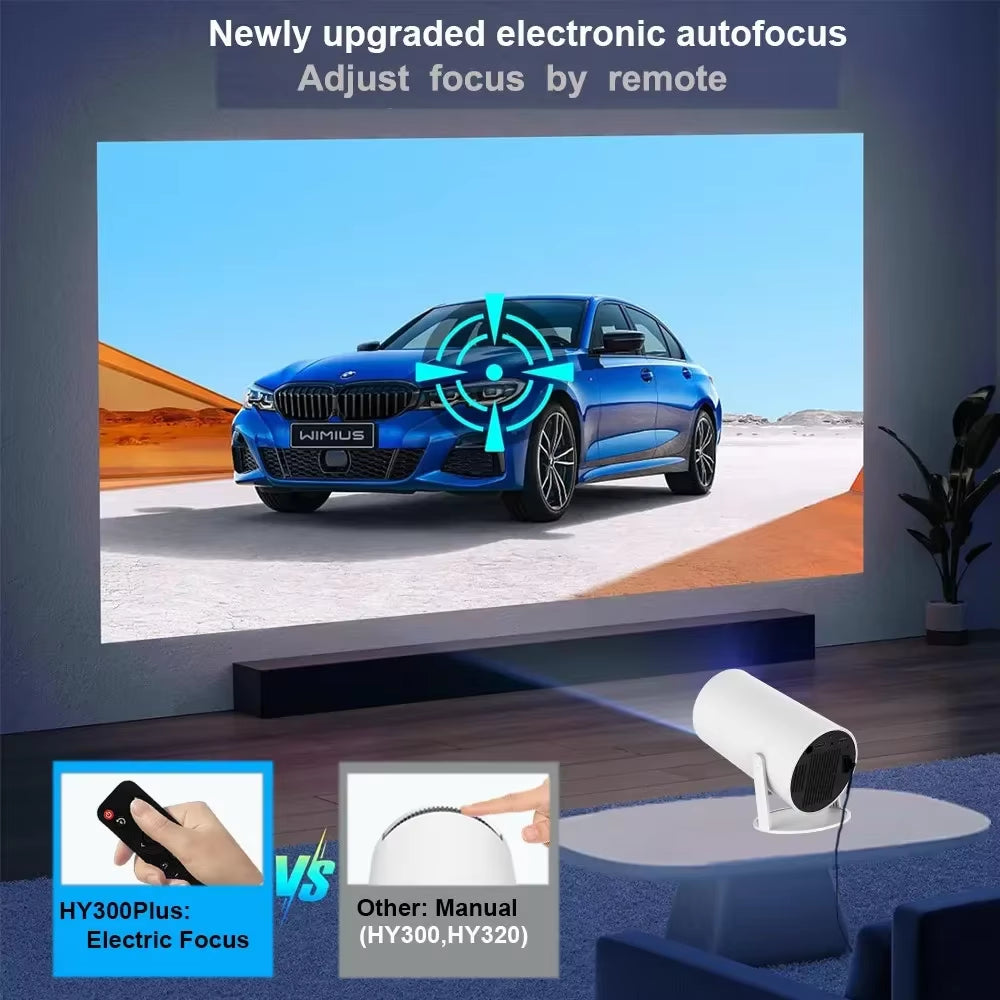 HY300 plus Projector Android 4K 1280*720P Dual Wifi 300ANSI Video Cinema Outdoor Portable Home Hd Led HY300 Pro Projetor