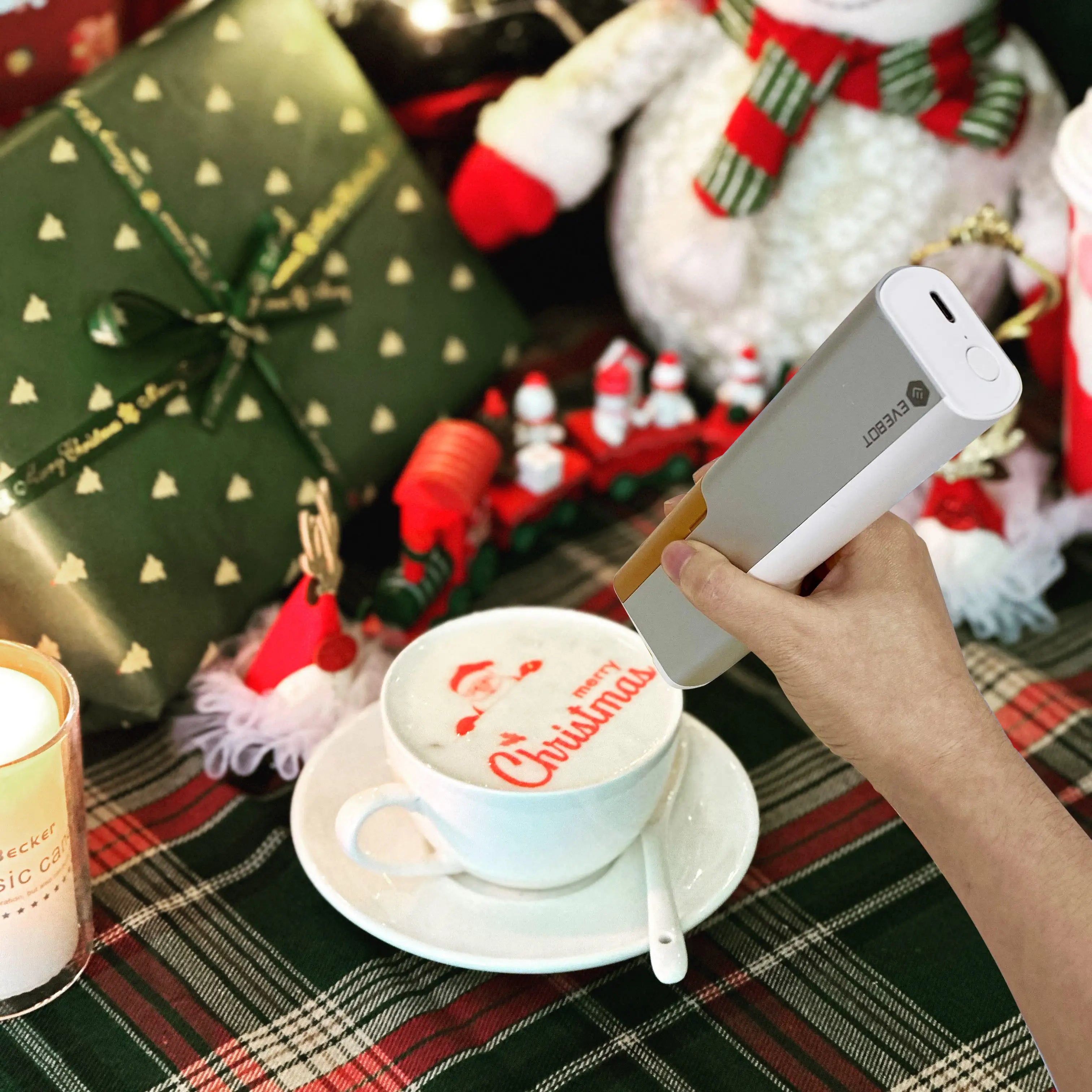 Food Print Pen Handheld Coffee Printer with Edible Ink Cappuccino Latte Mocha Full Color Inkjet Digital Printer